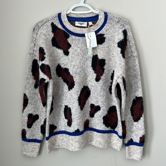 Retrod Yarn Crewneck Animal Print Sweater Size S - Picture 5 of 12